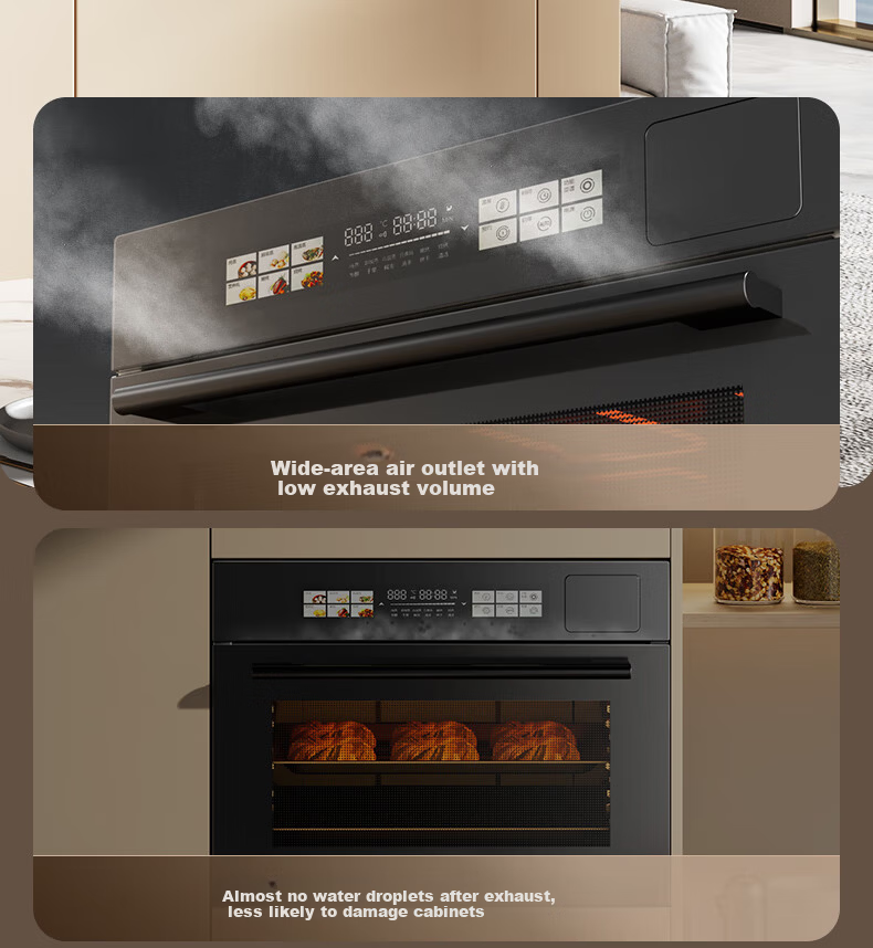 CHIGO 60L Built-in Steam Oven and Roaster Combo with 15% Government Subsidy, Self-Cleaning, Multi-Function 3-in-1 Steaming, Baking, and Roasting Machine 14CP-F 15