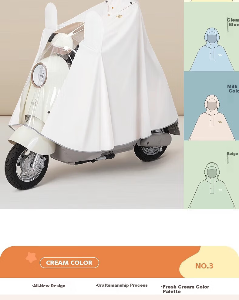 Beimei Electric Scooter Raincoat for Women, One-Piece Full-Body Protection against Wind And Heavy Rain, Adult E-Bike Riding Single-Person Poncho 15