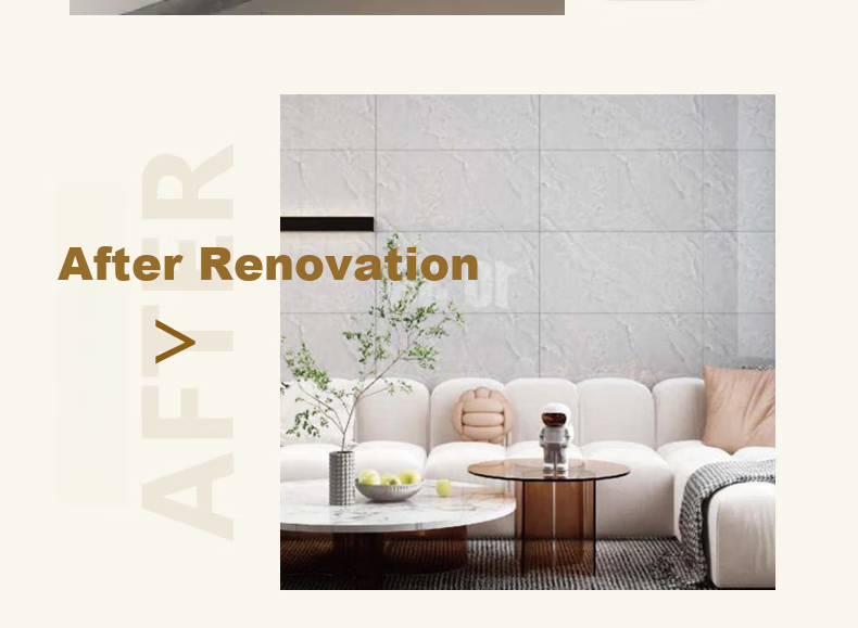 Oumai Imitation Tile Wall Stickers Self-Adhesive Waterproof Moisture-Proof Wear-Resistant Decorative Wall Renovation Frost White 10 Pieces 4