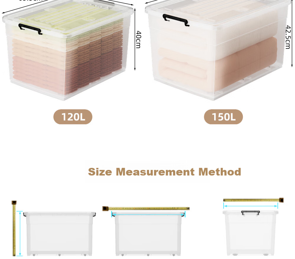Cetomo Transparent Large Storage Box with Handle 17L 33.5x24.5x20.5cm 1 Piece 11