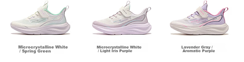 ERKE Kids Sports Shoes Boys and Girls Children's Breathable Summer Lightweight Durable Running Shoes Lavender Gray/Aromatic Purple Size 28 39