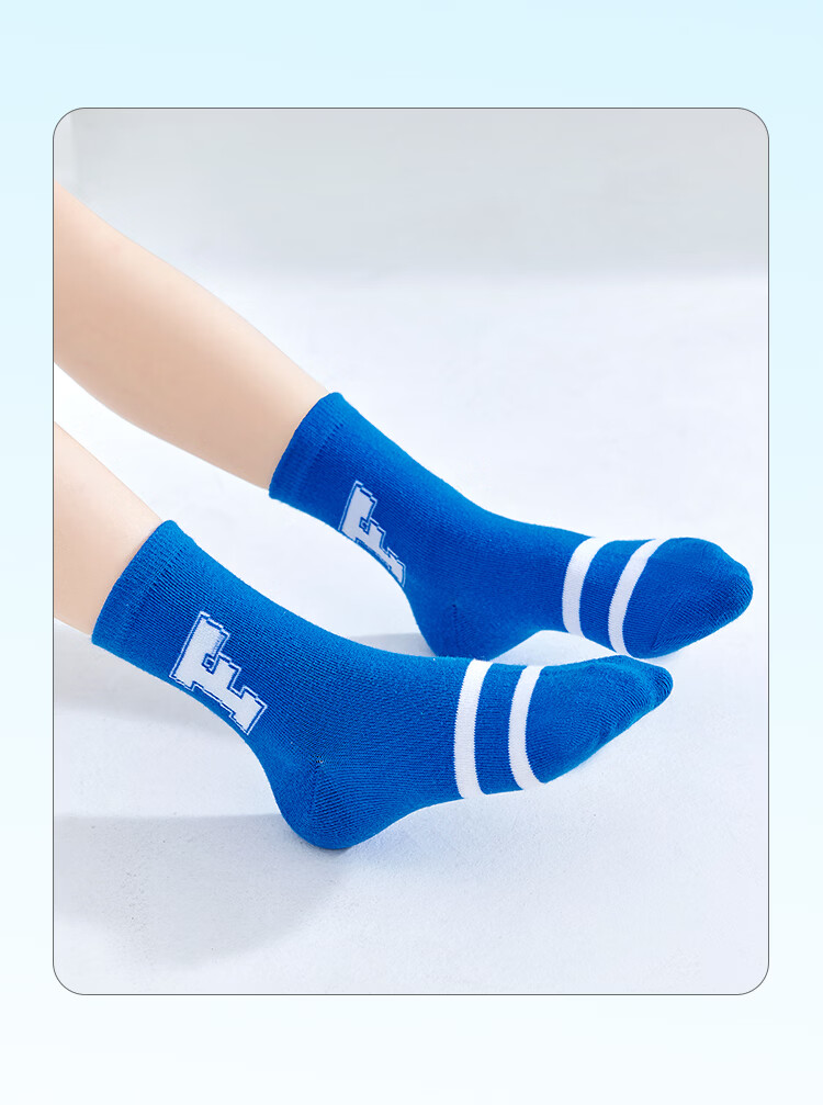 MiiOW Children's Socks for Boys [Trendy Letters + Soft Cotton] Mid-Calf Cotton Socks for Baby Boys, Versatile All-Season Socks 18