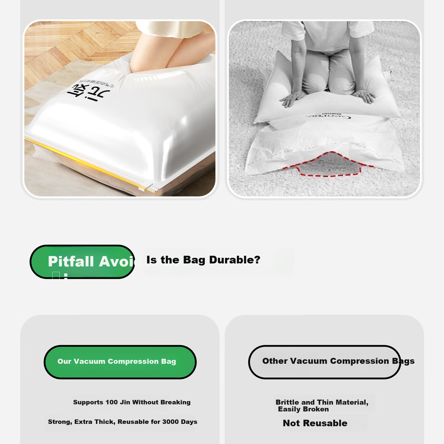 Zhifan Japanese Vacuum Compression Storage Bags for Clothes and Quilts, Specially Designed for Down Jackets, Air Extraction Travel Storage Bags for Bedding 5