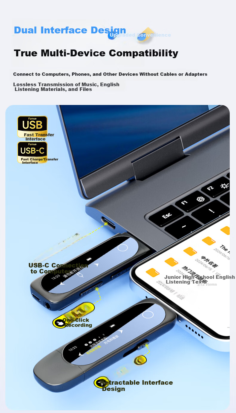 FAMUE BF10 MP3/MP4 Lossless Music Player, Smart WIFI Closed Network System, Student Bluetooth Portable Player, English-Specific Dictionary Translation, 40GB 5