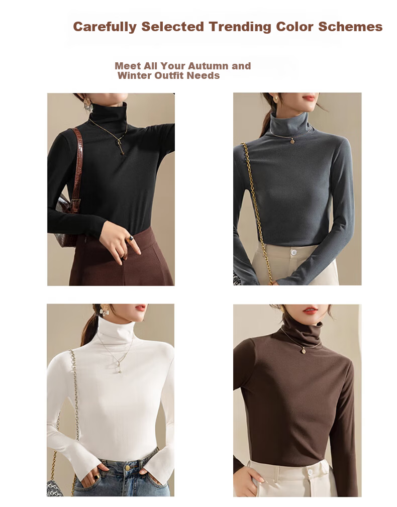 LangSha Thick Turtleneck Base Layer Top for Women, Fall/Winter 2025 New Product, Antibacterial Thickened Turtleneck Long-Sleeve Warm Base Layer Sweater 7