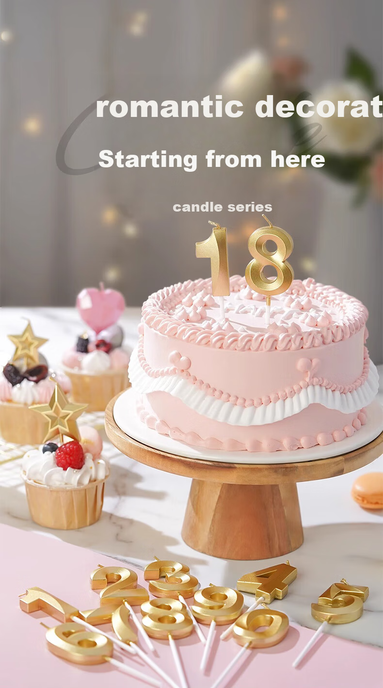 Domiyi Birthday Scene Decoration Birthday Cake Candle Decoration Boys Girls Children Adults Happy Birthday Gold Candle 7 1