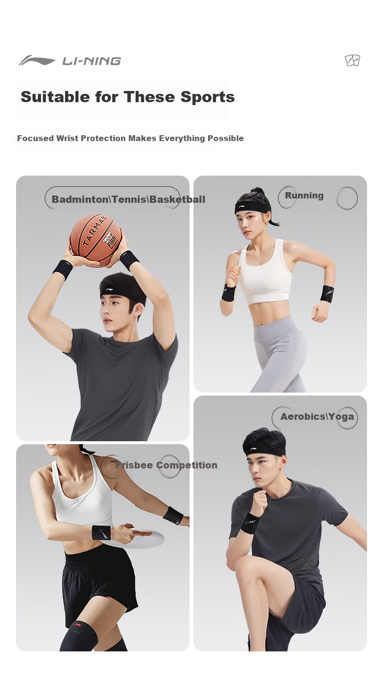 LI-NING Wrist Support TFCC Tendonitis Fitness Wrist Brace Sports Injury Stabilizer Badminton Bench Press Compression Sleeve 3