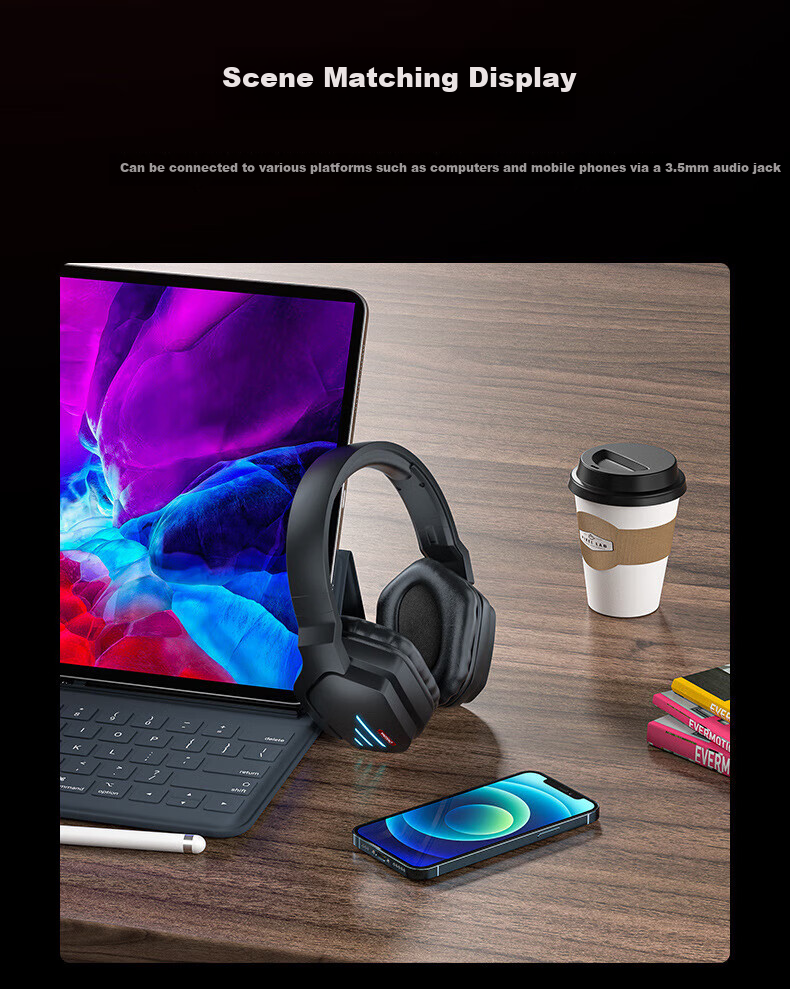 ONIKUMA Wireless Bluetooth Headphones Over-Ear Stereo Sound Cool Gaming Headset Noise Cancelling Long Battery Life Music Sports Phone Tablet Universal Comfortable Wearable Microphone Birthday Gift 16