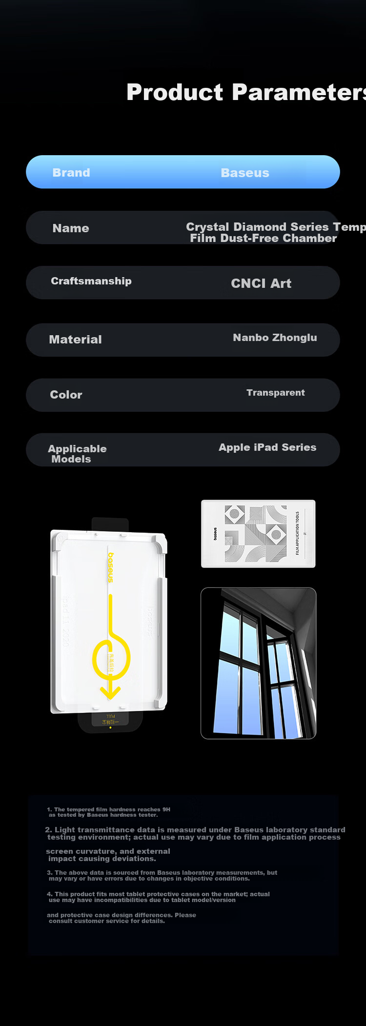 Baseus iPad Mini 7 Tempered Glass Screen Protector AR Film Apple Tablet Dust-Free Case [Ultra Clear Naked Screen, Strong Anti-Fingerprint] Compatible with iPad Mini 7/6 8.3-inch 13