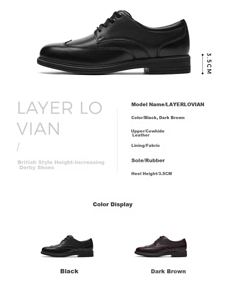 Clarks Layer Lovian Men's New British Style Lightweight Comfortable Formal Commuter Derby Shoes 6