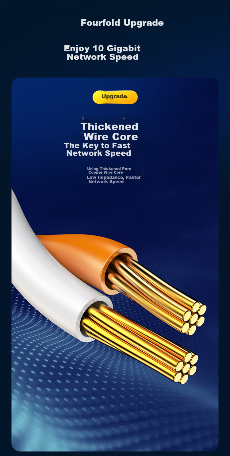 Shengwei Cat6A Ultra-Thin Pure Copper Ethernet Cable, 10Gbps Finished Network Patch Cord, 5m ALC9050G for Home Computer Broadband Gigabit Compatible 8