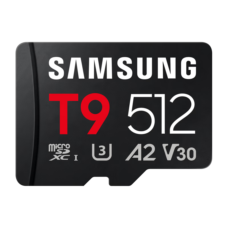 SAMSUNG 512GB TF (MicroSD) T9 U3 V30 Memory Card 200MB/s Read 130MB/s Write Compatible with Sports Camera Pocket4