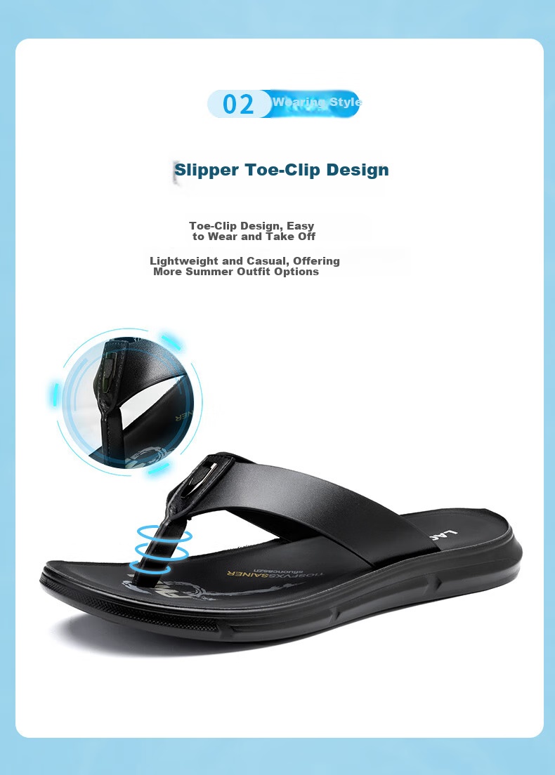 LAORENTOU Men's Summer Fashion Simple Flip Flops Dual-use Slippers Outdoor Beach Sandals LT68 Black Size 38 4