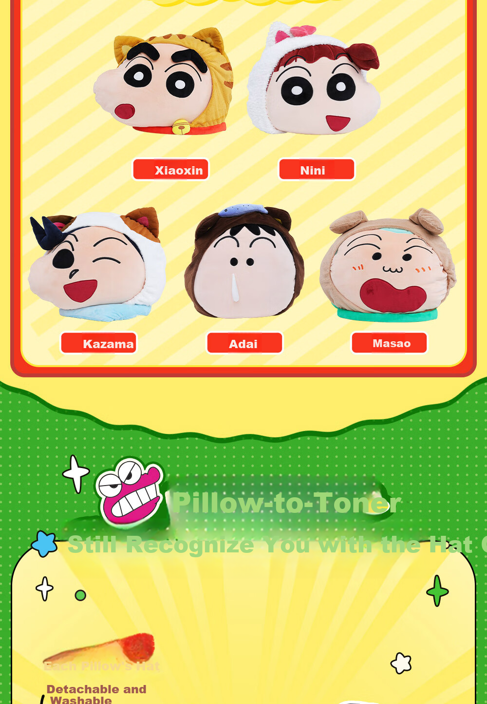 52TOYS Crayon Shin-chan Kasukabe Party Plush Blind Box Keychain Toy Set of 6 Birthday Gifts 2