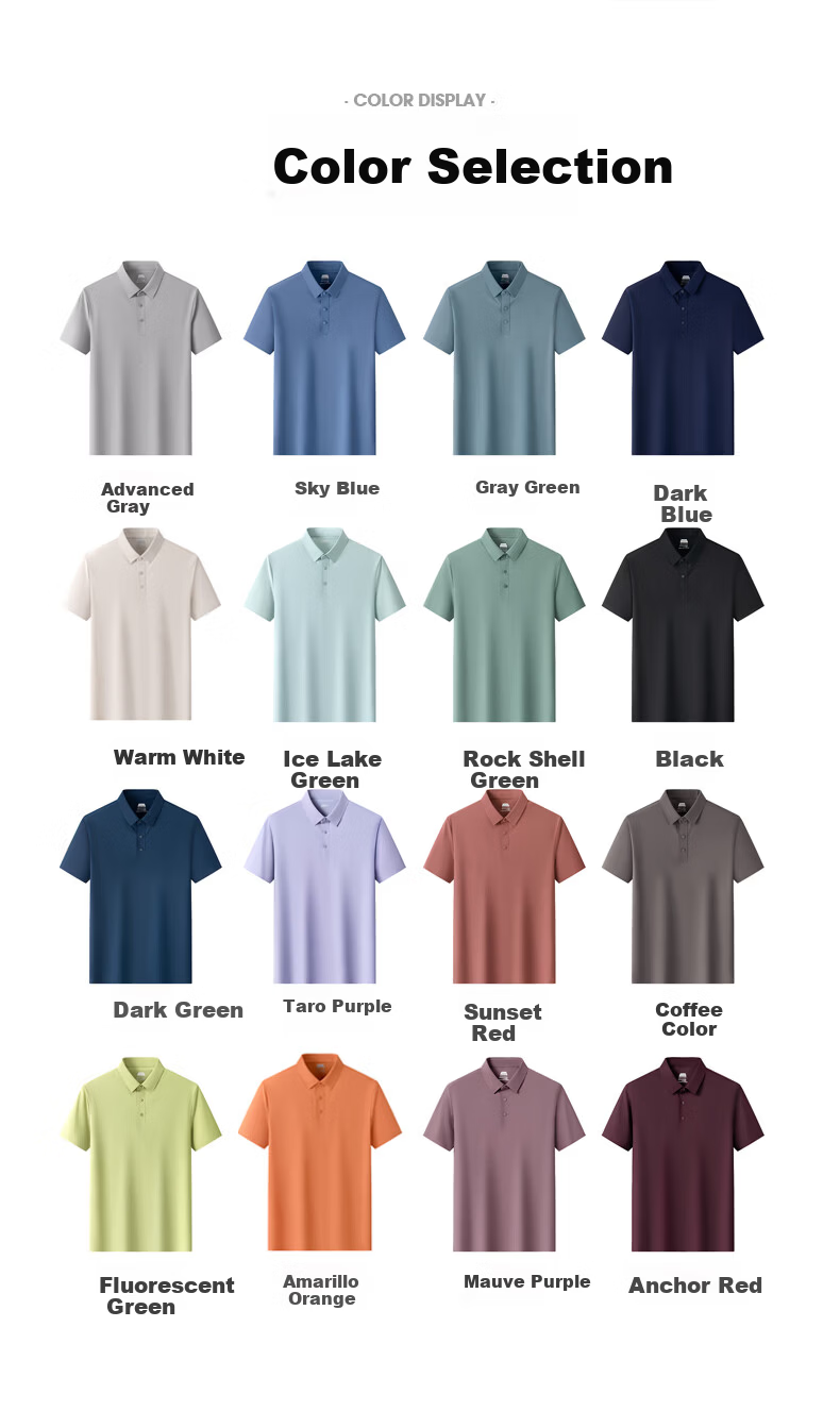 ROMON 7A Antibacterial Short Sleeve Polo Shirt Men Summer Cool Touch Sun Protection Business Shirt 9