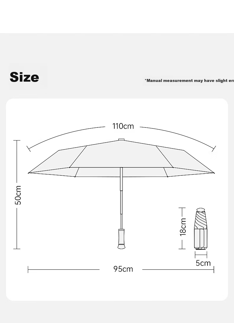 ZUODU Portable Lightweight Folding Sun Umbrella UV Protection Sunscreen Five-Fold Rain and Sun Umbrella for Women 22