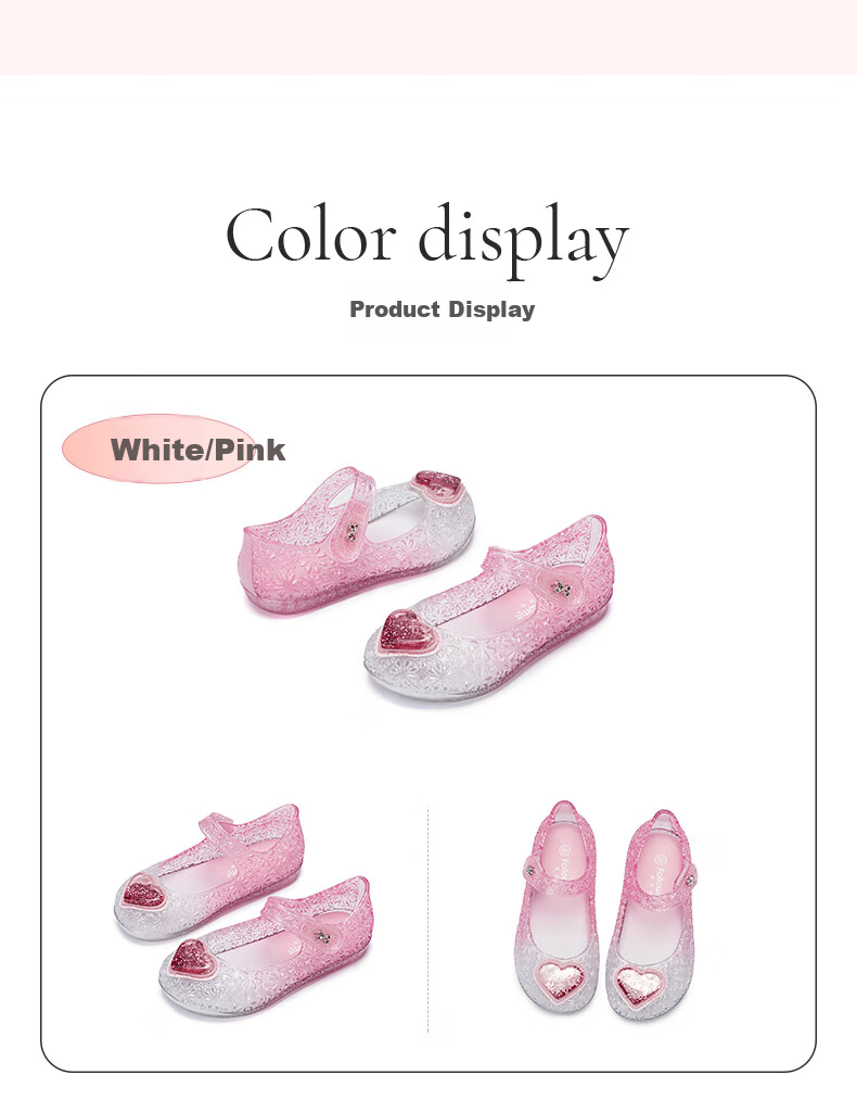 Follow Me Girls' Sandals Children's Jelly Shoes Princess Style Shoes Soft-Soled Non-Slip Casual Shoes Light Blue Size 30 10