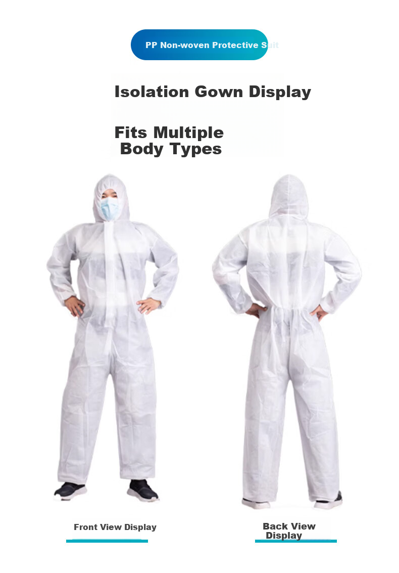 Disguiser Disposable Protective Coverall Non-woven Hooded Dustproof Isolation Suit for Farming Spray Painting Oil-resistant Full-body Workwear 2XL (180) White Hooded Without Foot Covers 11
