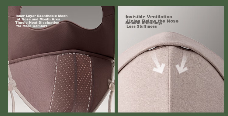 Beneunder Autumn Winter Sun Protection Moisturizing Cycling Face Mask Windproof Visor Face Bikini High-Value Women's Brown 33