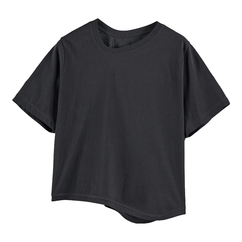 Rizhuo Moon T-Shirt Summer 2026 New Women's Solid Color Loose Slim Design Short Sleeve Tee
