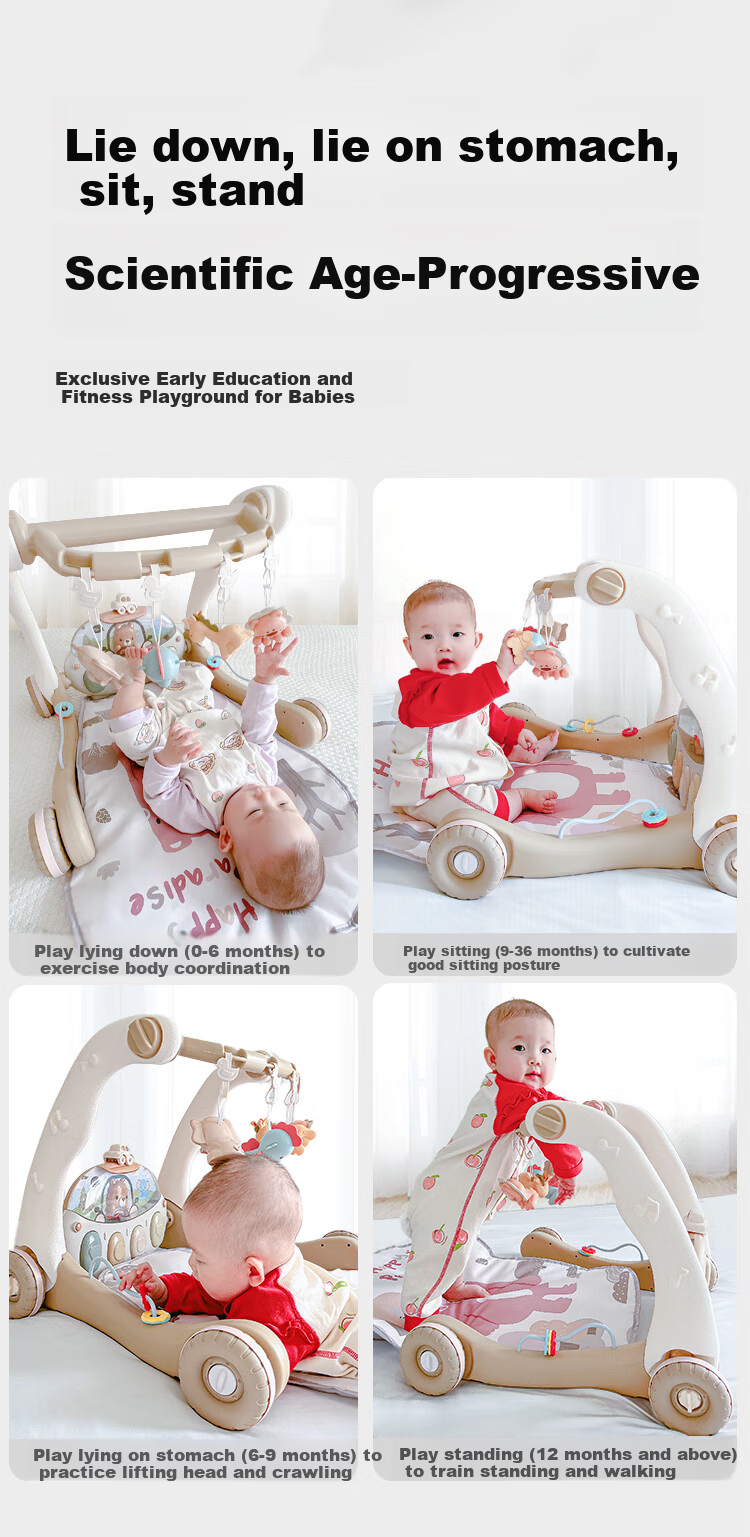 Knowledge Garden Baby Toy Fitness Frame Rocking Chair Foot Piano for 0-6 Months Newborn Full Moon Gift 5