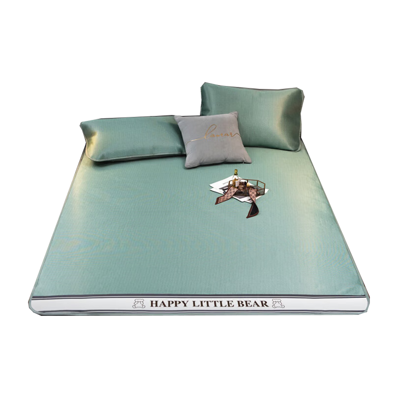 Nanjiren Summer Cooling Mat A-Class Antibacterial Carbon Fiber Ice Silk Mat Three-Piece Set Double Home Cooling Ice Silk Bed Sheet 1.8m Bed