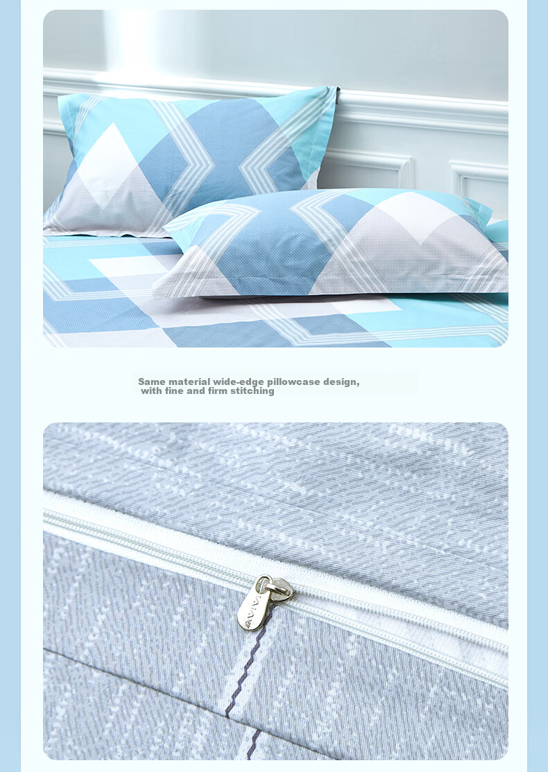 Aiwei A-Class Pure Cotton Bedding Set 4-Piece 100% Cotton Double Duvet Cover Bed Sheet 200*230cm Bardel 6