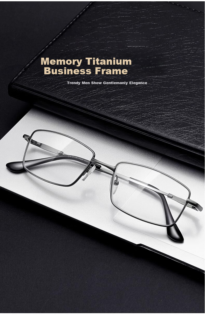 GOGOSOON 2025 New Business Men's Reading Glasses Memory Titanium Alloy Genuine Ultra-Light Frame 1