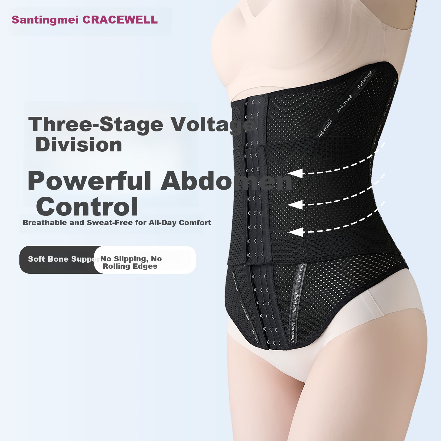 GRACEWELL Waist Shaping Strong Waist Trainer Belt Waist Support Slimming Abdomen Postpartum Body Shaper Waist Cincher Tummy Control Belt