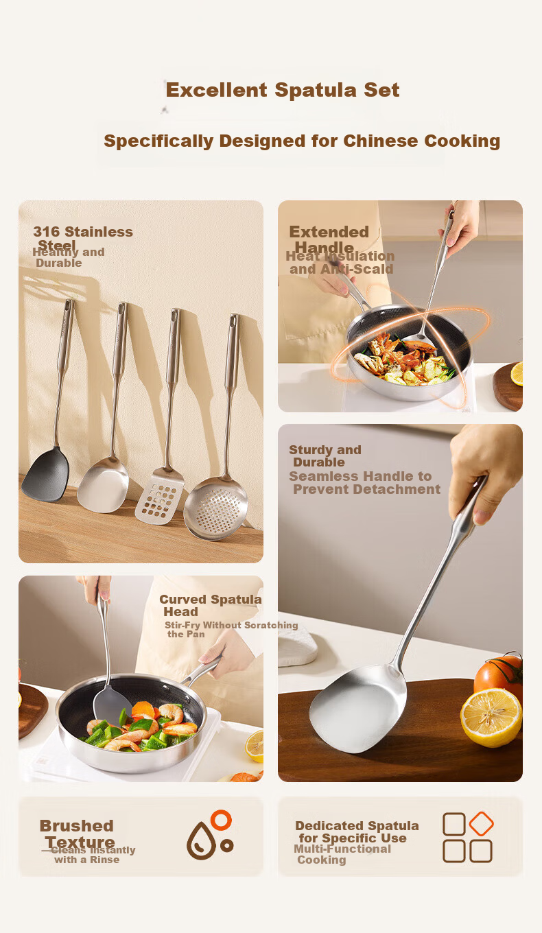 MAXCOOK Strainer, 316L Stainless Steel Mesh Skimmer Ladle Spoon Hot Pot Scoop with Walnut Handle, Heat-Resistant Filter MCCU6199 1