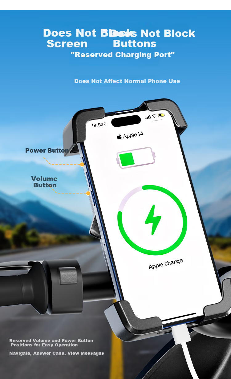 Peak Bicycle Phone Holder Mountain Bike Electric Vehicle Shockproof Anti-Shake Navigation Mount Motorcycle Delivery Rider Special 6