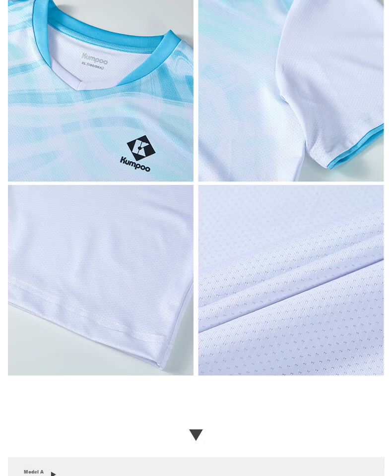 KUMPOO Badminton Short Sleeve Sports Series Quick-Dry Breathable Competition Jersey KW-4207 Women's Light Purple M 4