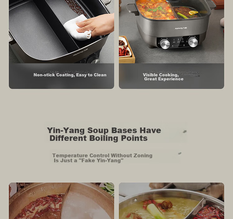 Joyoung Multifunctional Electric Hot Pot HG60-G650 Household All-in-One Electric Cooker with Adjustable Settings for Meat Cooking 4