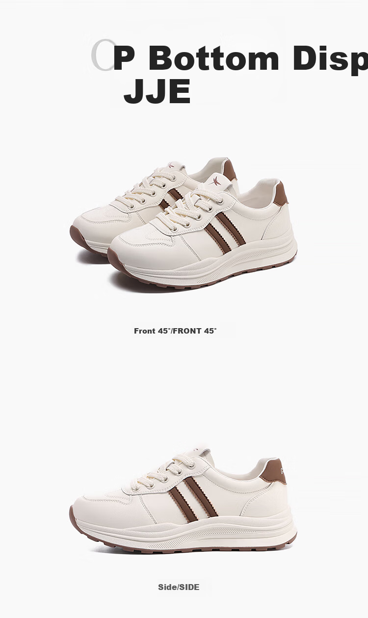 Red Dragonfly Women's Casual Breathable Versatile White Shoes Outdoor Wear-Resistant Lightweight Soft Sole Travel Shoes WXB151381 Beige Brown Size 37 7