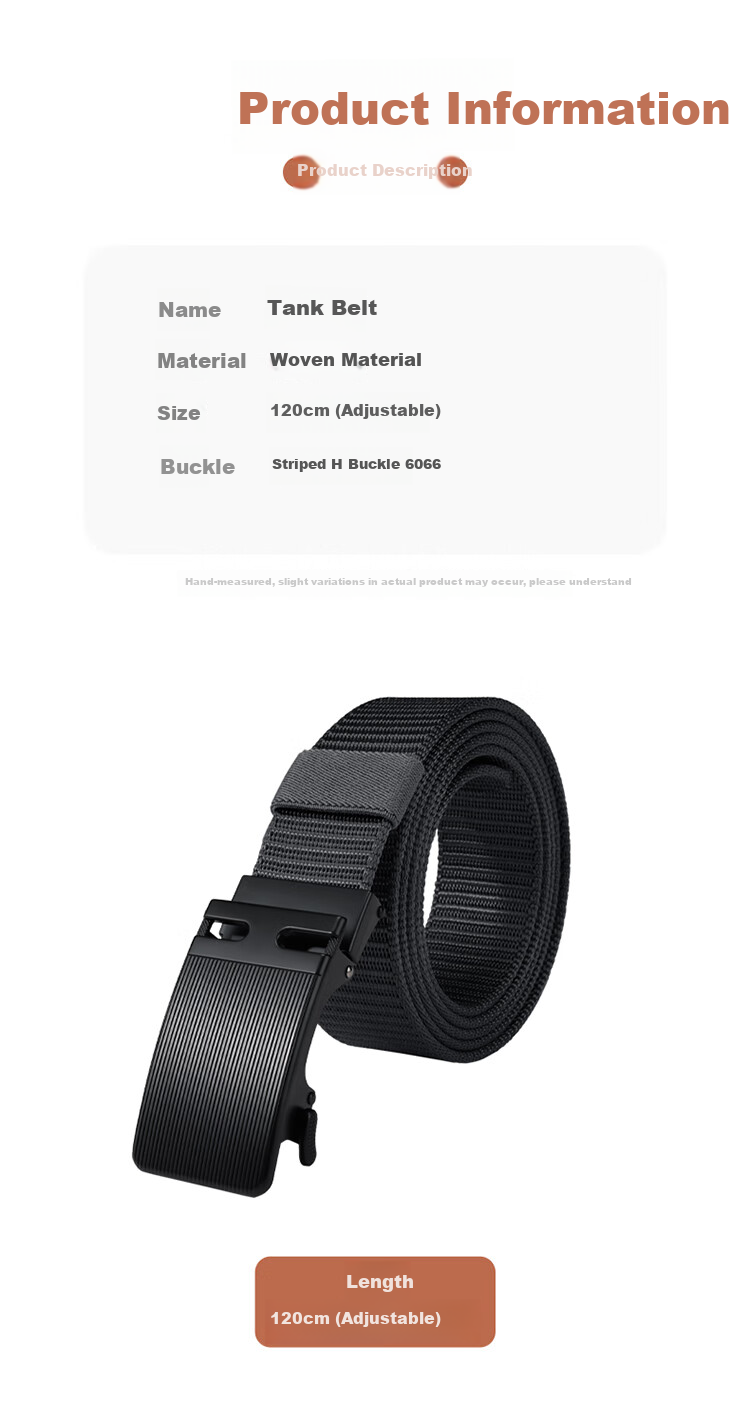 Biyoumei Men's Belt, Striped H-Shaped Buckle Automatic Tank Belt, Business Casual Birthday Gift Men's Leather Belt 2