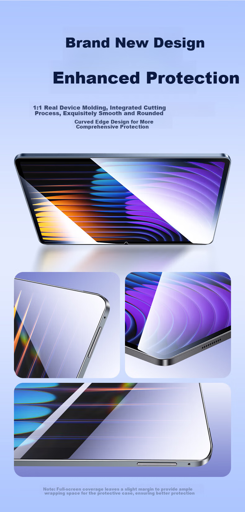 Pisen Tempered Glass Screen Protector for Xiaomi Pad 8/8 Pro/7/7 Pro 11.2-inch 2025 New MI8/8 Pro Anti-Drop HD Protective Film with Installation Tool 3