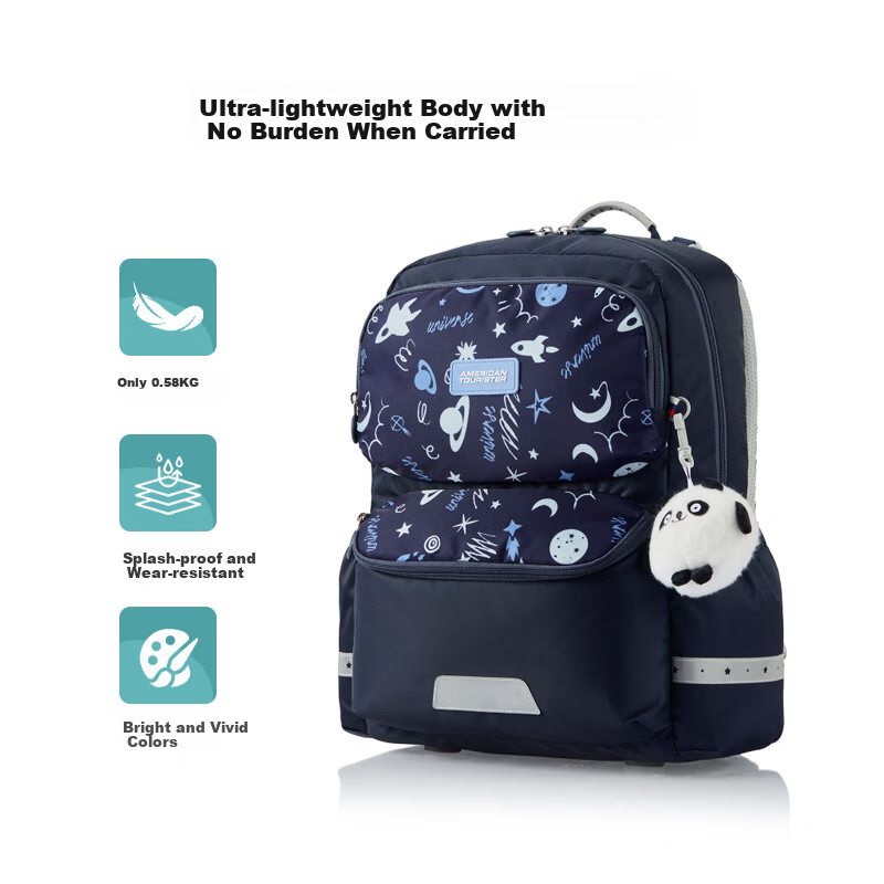 AMERICAN TOURISTER Boys' Antibacterial Lightweight Backpack for 5-6 Grade Elementary Students Large Capacity School Bag NG3*004
