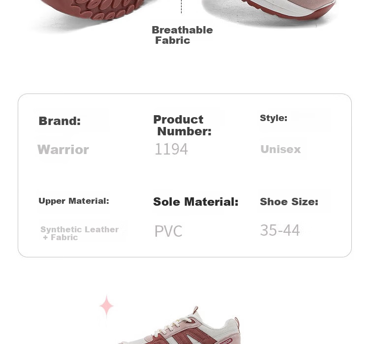 Warrior Official Women's Sports Shoes 2026 Spring New Trendy Shoes for Women Pink Beige Size 38 5