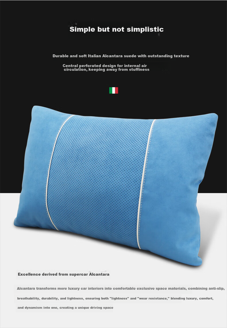 BIMLL Full Alcantara Car Headrest Lumbar Support Neck Pillow for Mercedes-Maybach Car Cervical Pillow 8