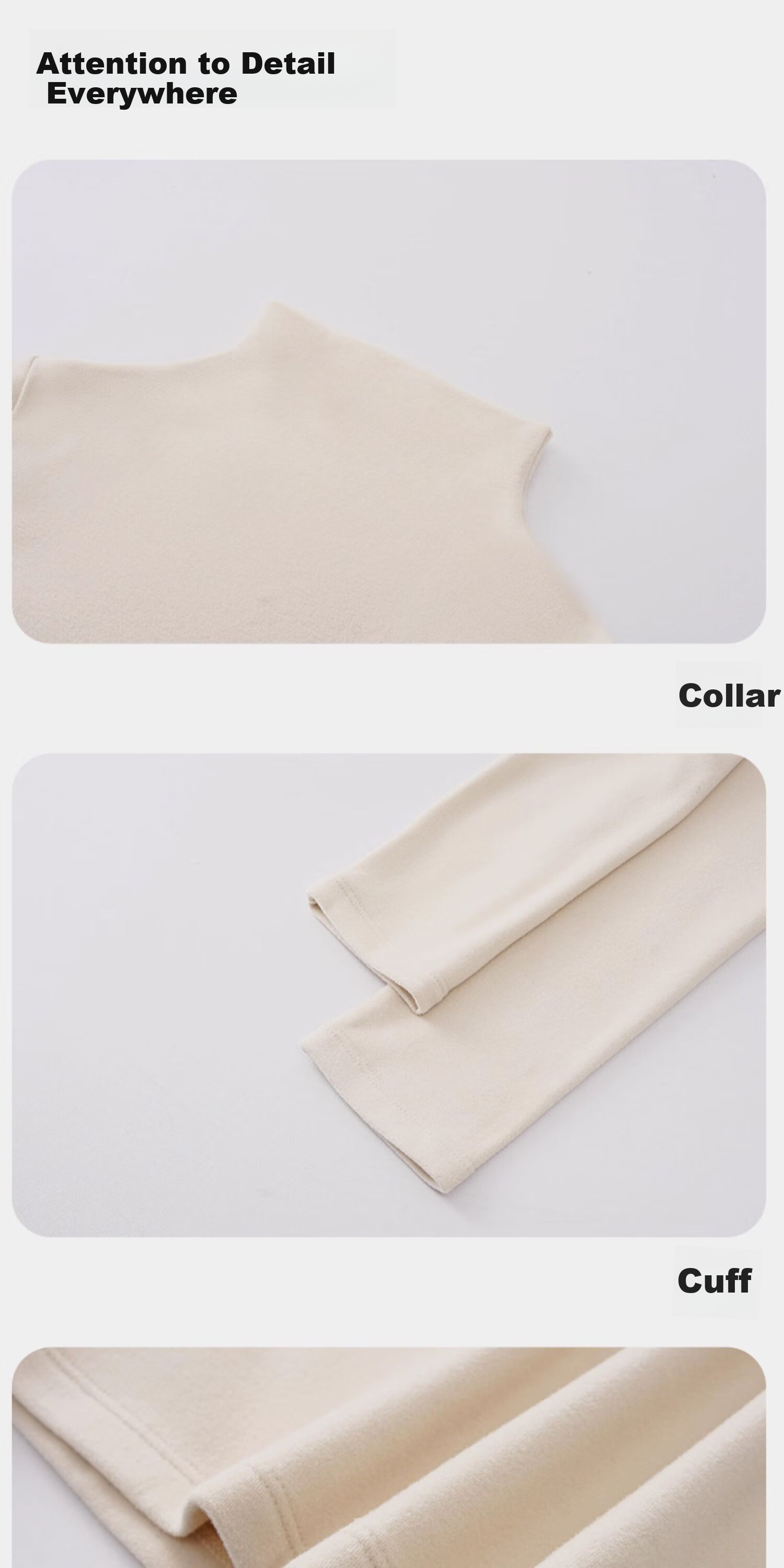 Caramella Thickened Double-Sided Fleece Women's Thermal Underwear Fleece Lined Thickened Brushed Fabric Base Layer Top Half Turtleneck Shirt for Women 5