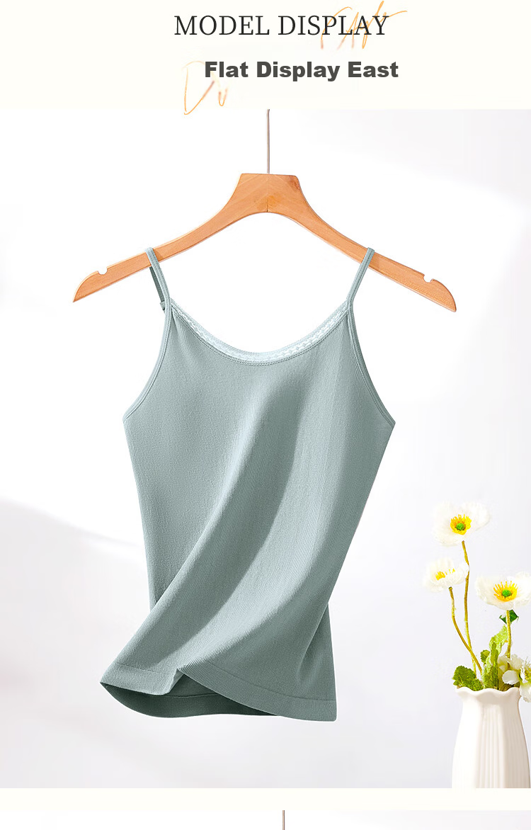 LangSha Women's Slim Fit Lace Trim Sleeveless Tank Top Sexy Outerwear Innerwear 13