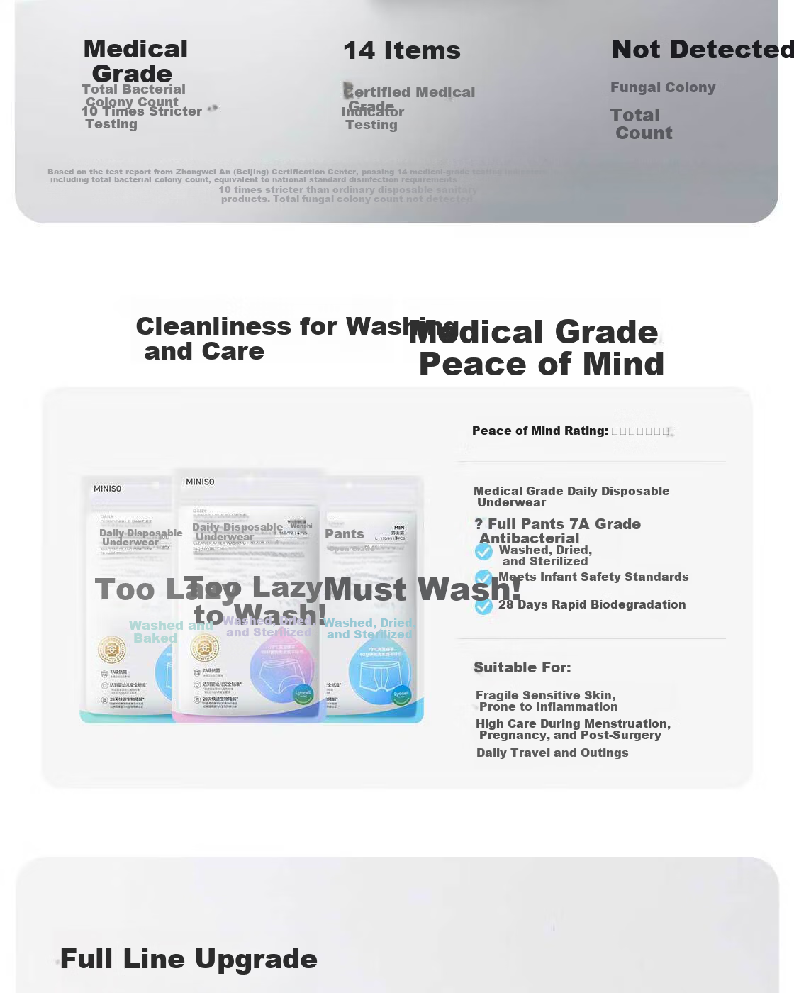 MINISO 4-Pack Lightweight Clean Women's Travel Underwear L Size Wide Hip Portable Disposable Individually Sterilized Packaging 2