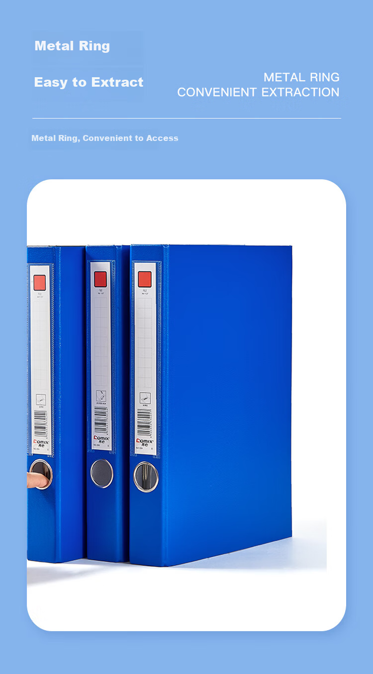 COMIX (Comix) Cardboard File Folder/A4 Document Folder/2-Hole D-Type Clip/Two-Hole File Folder/Ring Binder File Folder/Document Holder Office Supplies Blue NO.336 8
