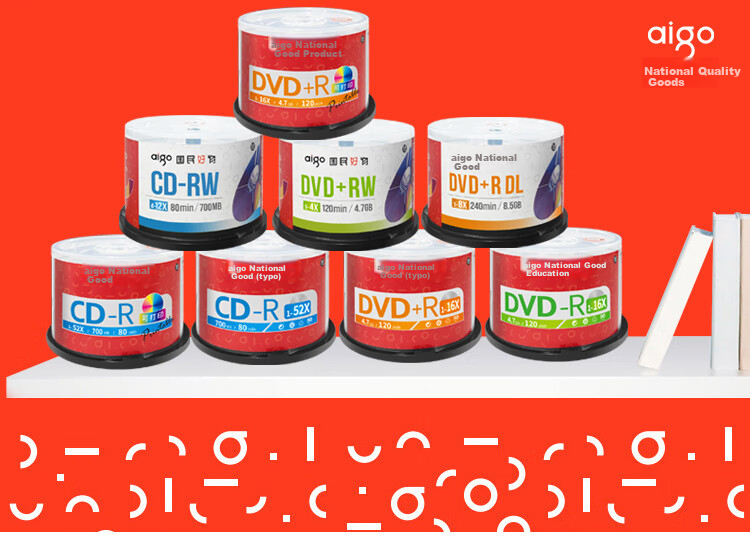 Aigo CD-RW Blank Disc/Rewritable Disc 4-12x Speed 700MB Taiwan Made 50-Pack Barrel 2