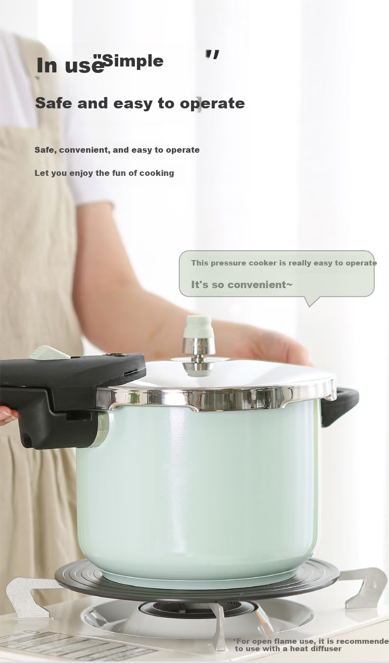 Kims Cook Classic Pressure Cooker 304 Thickened Stainless Steel Explosion-Proof Pressure Cooker Household Gas and Induction Cooker Compatible - Yellow 6