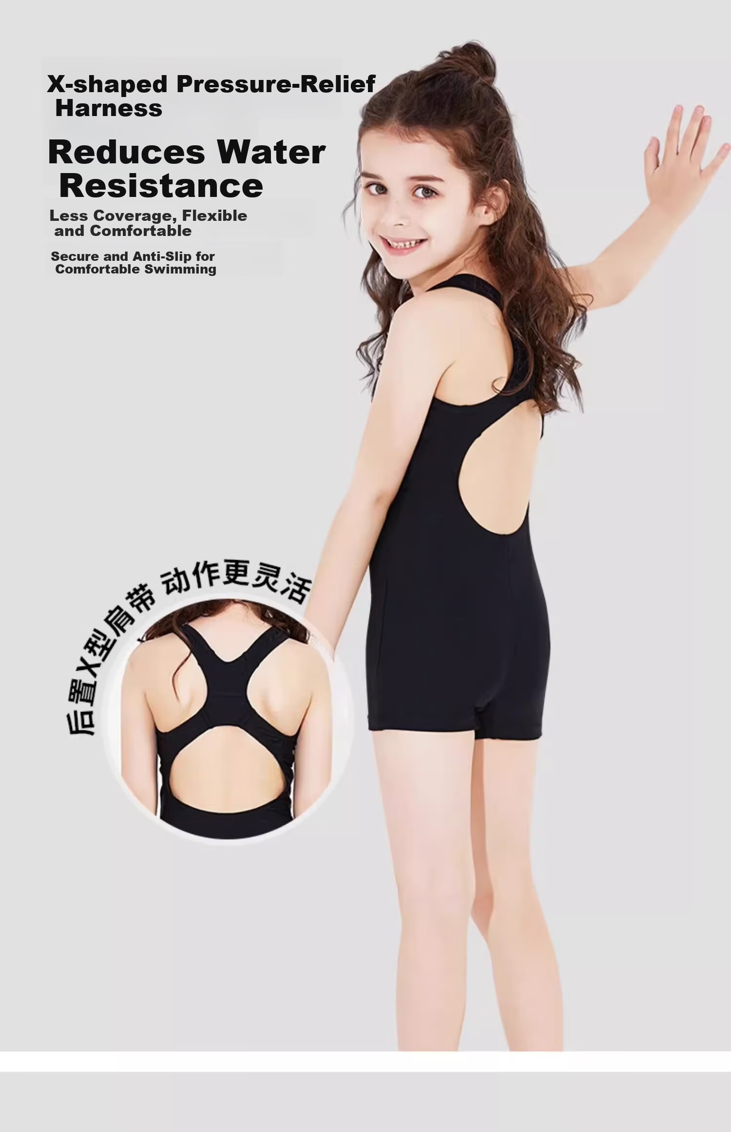 Pras Girls' Swimwear Beginner Basic High Elastic Chlorine Resistant One-Piece Training Swimsuit for Swimming Pool Official Flagship Store 3