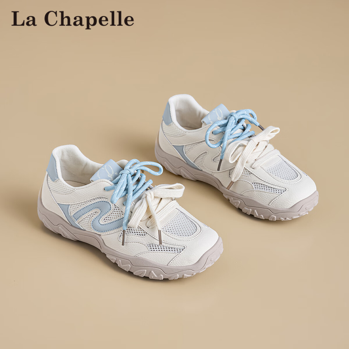 La Chapelle Women's Summer New Mesh Walking Hiking Shoes Women's White Breathable Non-Slip Outdoor Sports Shoes