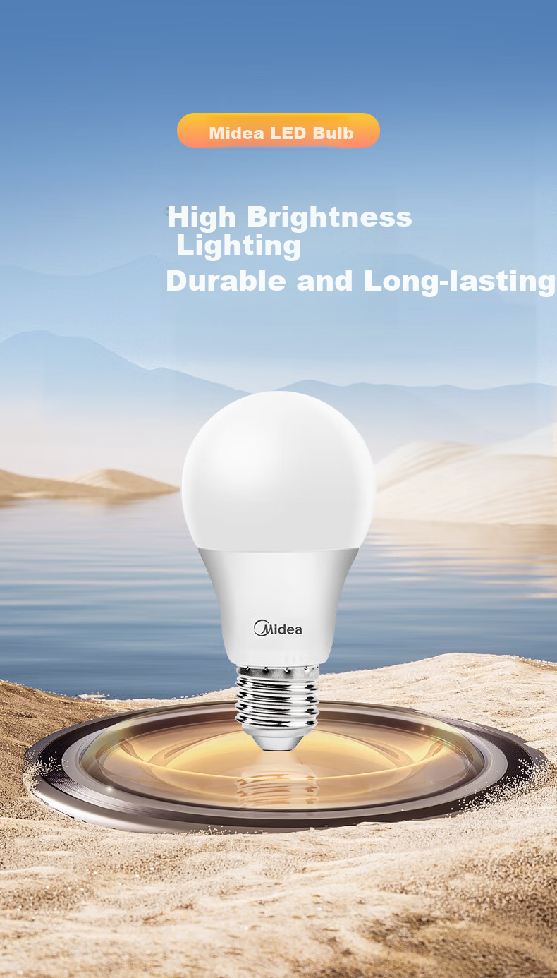 Midea LED Bulb, Energy-Saving E27 Large Screw Base Threaded Globe Bulb, Household Light Source, 3W Cool White, Pack of Three 2