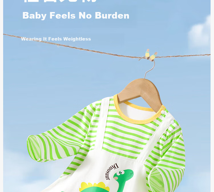 Badi Badi [Gift for Expectant Moms] Spring and Autumn Pure Cotton Infant Toddler Unisex Romper Colorful Panda 100cm 4