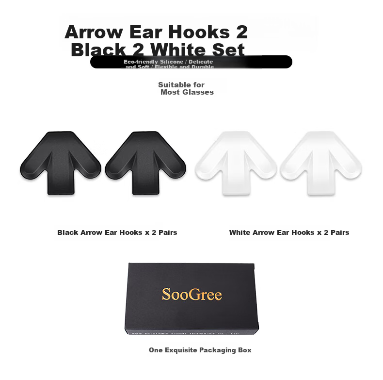 SooGree Anti-Slip Silicone Ear Hooks Replacement Eyeglass Temple Tips Accessories 19